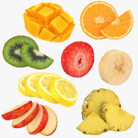 3D Fruit Slices 2 Collection